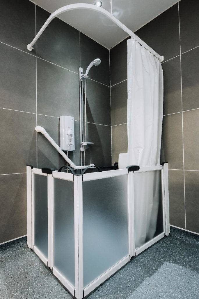 New Shower build by AHM with curtain